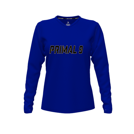 [CUS-DFW-TEES-CMF-VNK-LSL-RYL-FYXS-LOGO2] Comfort T-Shirt (Female Youth XS, Royal, V Neck, Logo 2, Long Sleeve)